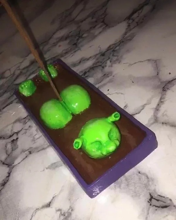 Inventions - shrek incense holder