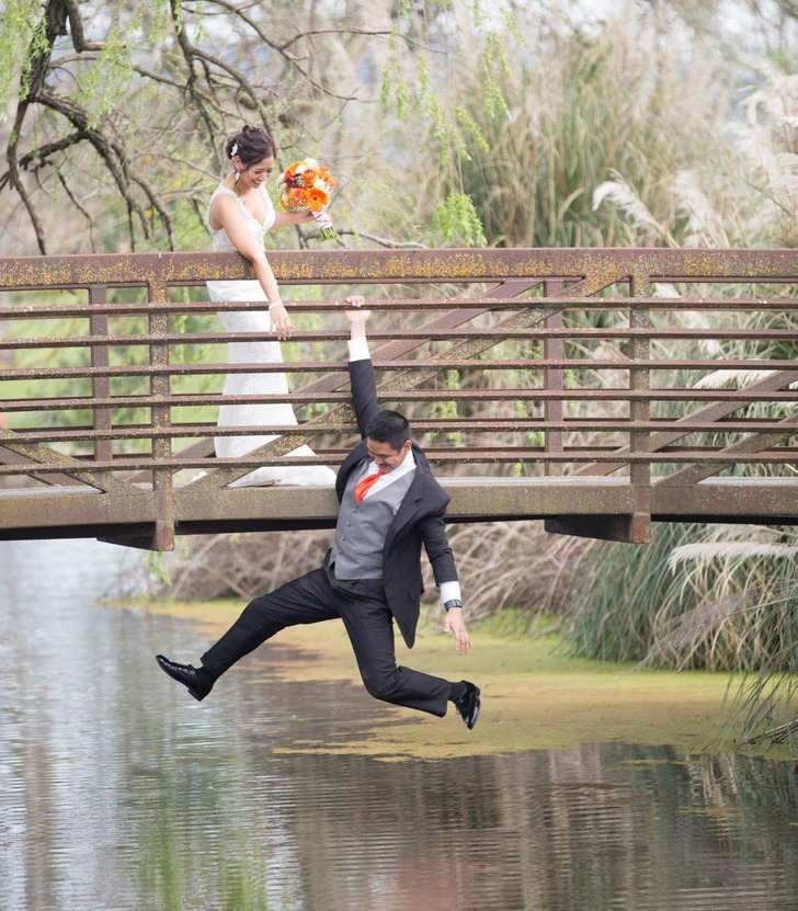 “Recently married, went for an unconventional first look.”