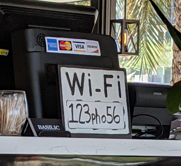 “The local Vietnamese restaurant has a very clever WiFi password.”
