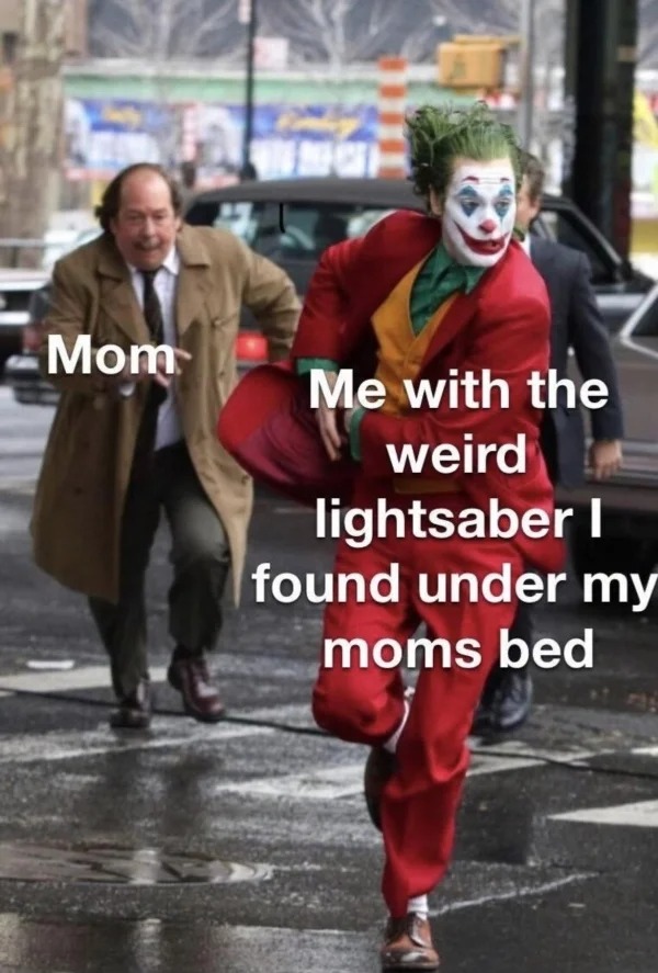 dirty memes for dirty minds - photo caption - Mom Me with the weird lightsaber I found under my moms bed