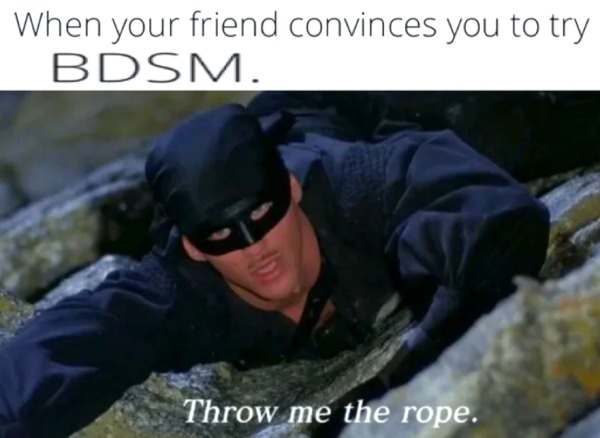dirty memes for dirty minds - princess bride throw me the rope - When your friend convinces you to try Bdsm. Throw me the rope.