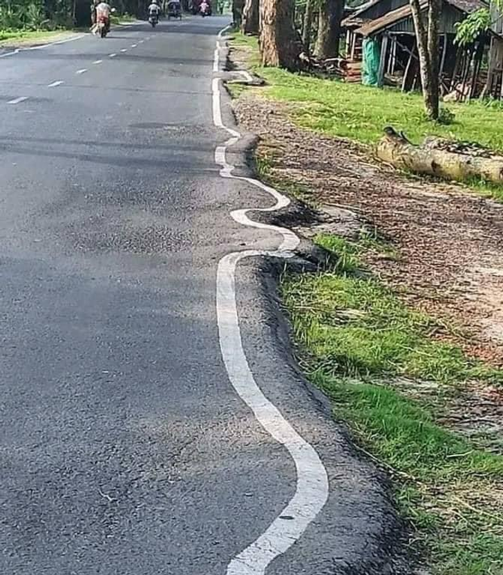 “Finished painting the line, boss.”