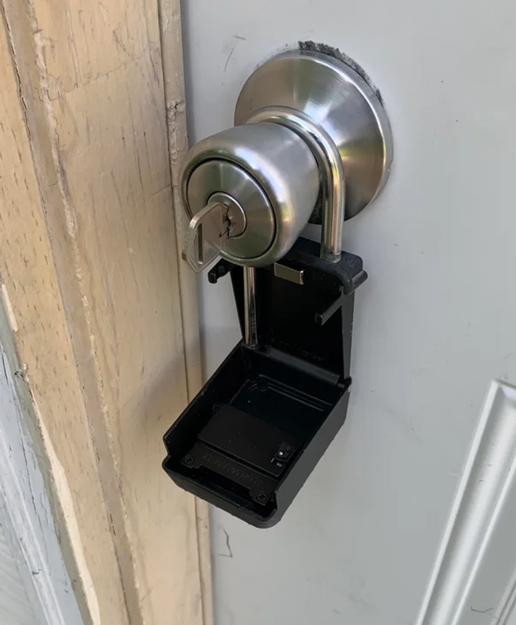 “The realtor left my front door like this after a showing.”