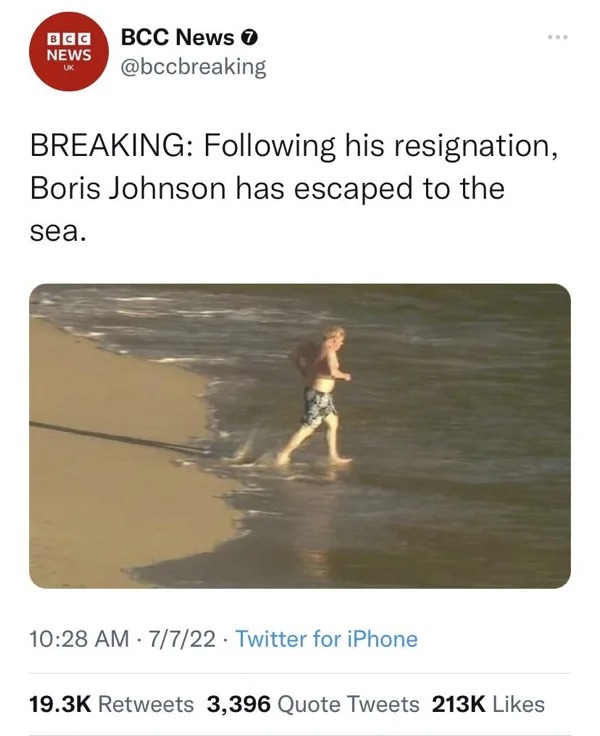 funny tweets and posts on twitter -  wonder how it must feel to wrongfully kill someone - Bcg Bcc News > News Breaking ing his resignation, Boris Johnson has escaped to the sea. 7722 Twitter for iPhone 3,396 Quote Tweets