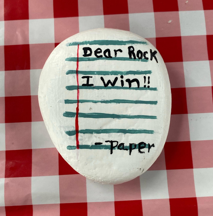 funny people - label - Dear Rock I Win!! Paper