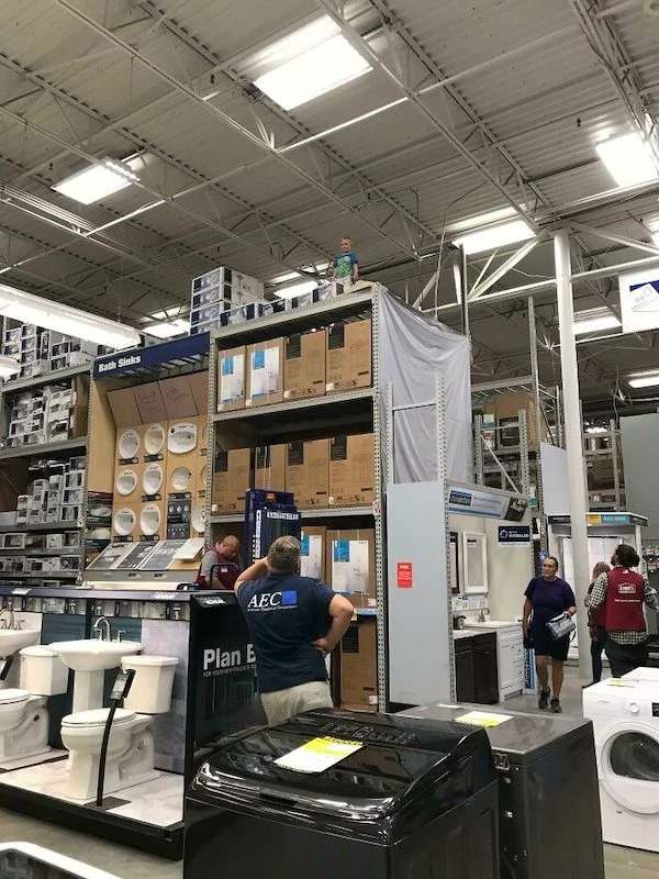 I heard this kid yelling for his dad at Lowe’s, I went looking for him and…..