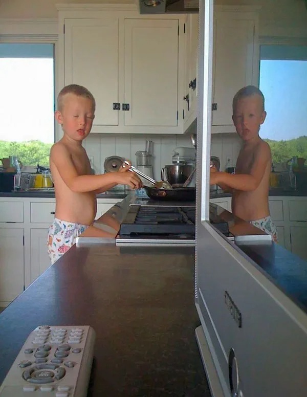 This can happen when you blink faster than the shutter on your camera