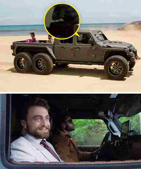 In the same movie, Daniel Radcliffe’s character travels by car. But a few moments earlier, you can see that there is no one on the passenger’s seat.