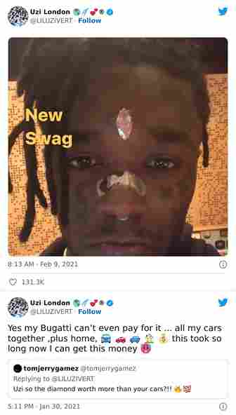 Rapper Lil Uzi Had Implanted A Pink Diamond On His Forehead. The Diamond Said To Be Worth More Than All His Cars And Home Combined