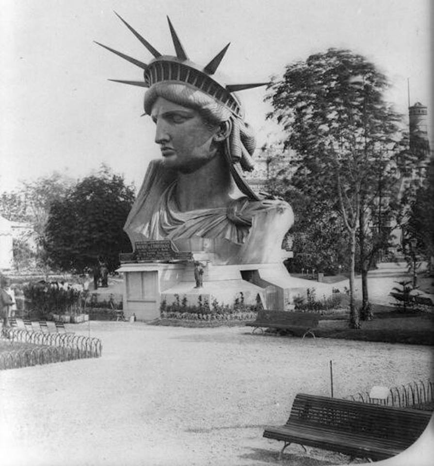 The head of the Statue of Liberty was displayed at the 1878 Paris world fair
