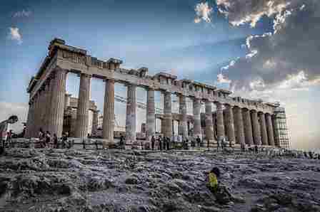 The Parthenon in Athens was largely intact for over 2000 years. The heavily damaged ruins we see today are not due to natural forces or the passage of time but rather a massive explosion in 1687