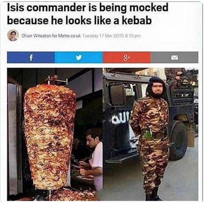 crazy news headlines - Isis commander because he looks a kebab Oliver Wheaton for Metro.co.uk Tuesday is being mocked f 8. Qui