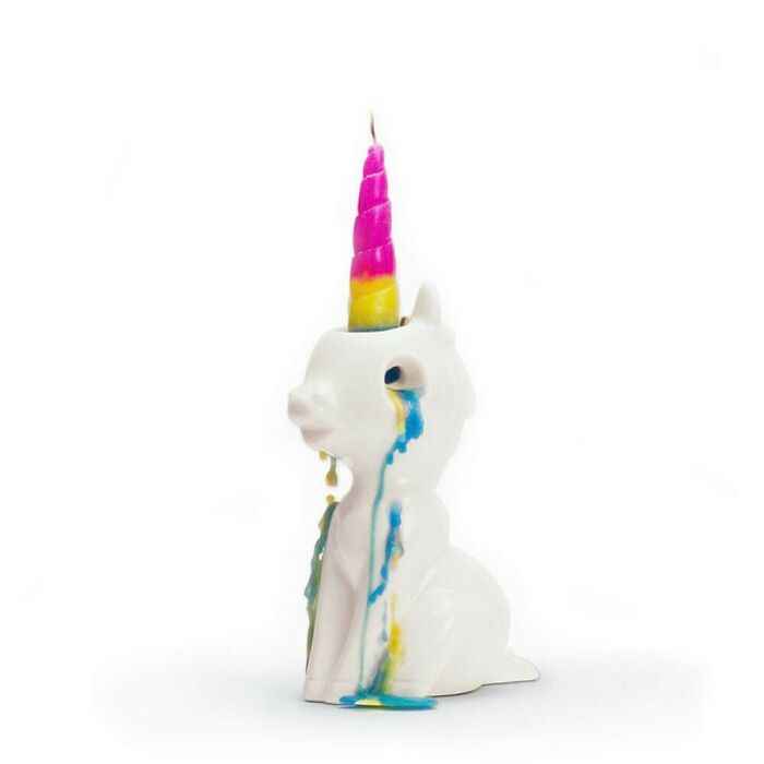 wtf and bizarre products - crying unicorn candle holder