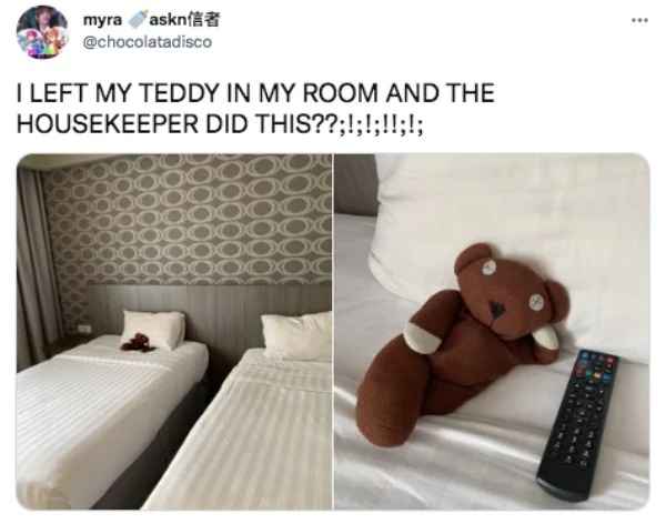 best of twitter - mattress - myra askn I Left My Teddy In My Room And The Housekeeper Did This??;!;!;!!;!; Tvorestre Paan Manc