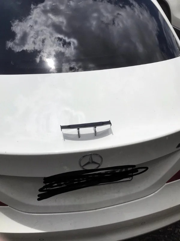 Found this car with a tiny spoiler while hanging out with my friends a while back