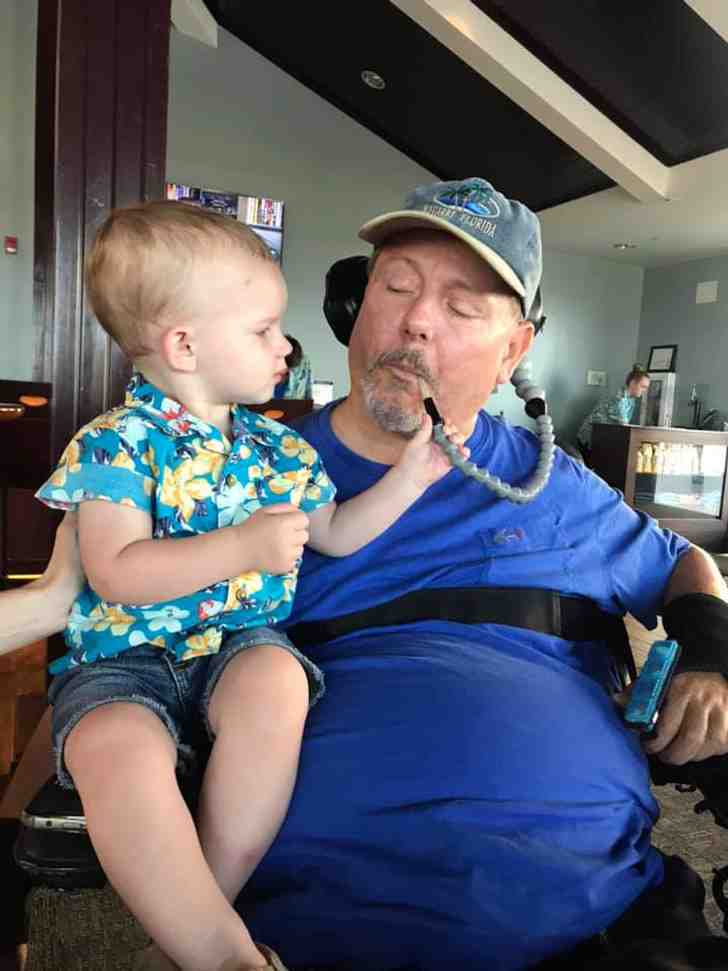 “This is the first time my son met my quadriplegic grandfather.”