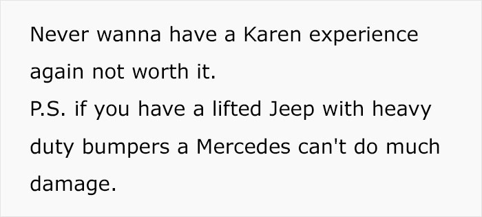 Karen Crashes Her Car - jesus who ordered wine meme - Never wanna have a Karen experience again not worth it. P.S. if you have a lifted Jeep with heavy duty bumpers a Mercedes can't do much damage.