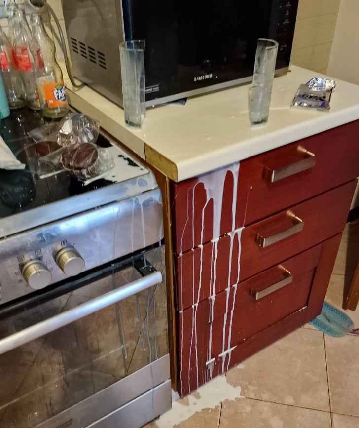 “Just normal milk shattered a glass perfectly in 2 and exploded the milk across the kitchen.”