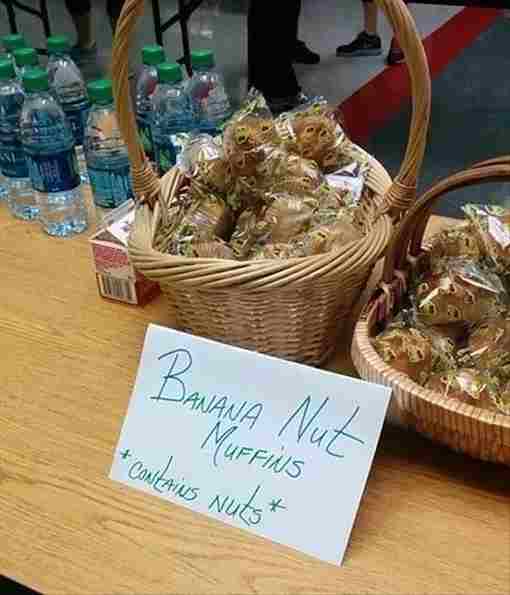 technically correct - gift basket - Banana Nut Muffins Contains Nuts