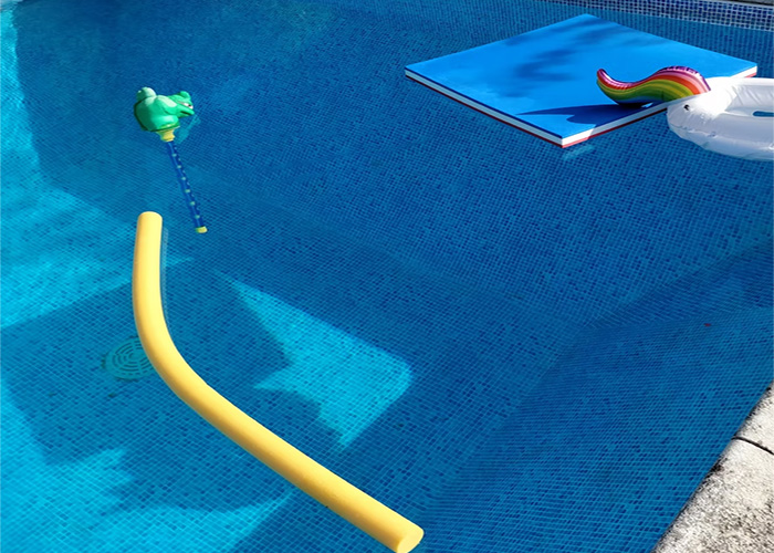 7 years old in deep end of pool on noodle, lose balance and fall off, can’t swim, twin brother has noodle, splash over to him, cause him to lose his noodle, we can’t swim.

Lifeguard had to rescue both of us.