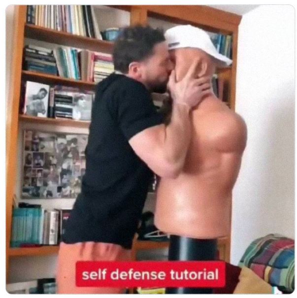 cringe titktok posts - self defense tutorial meme - self defense tutorial