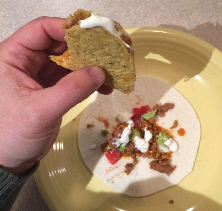 “If you eat a hard taco over a soft tortilla shell, you get a second taco.”