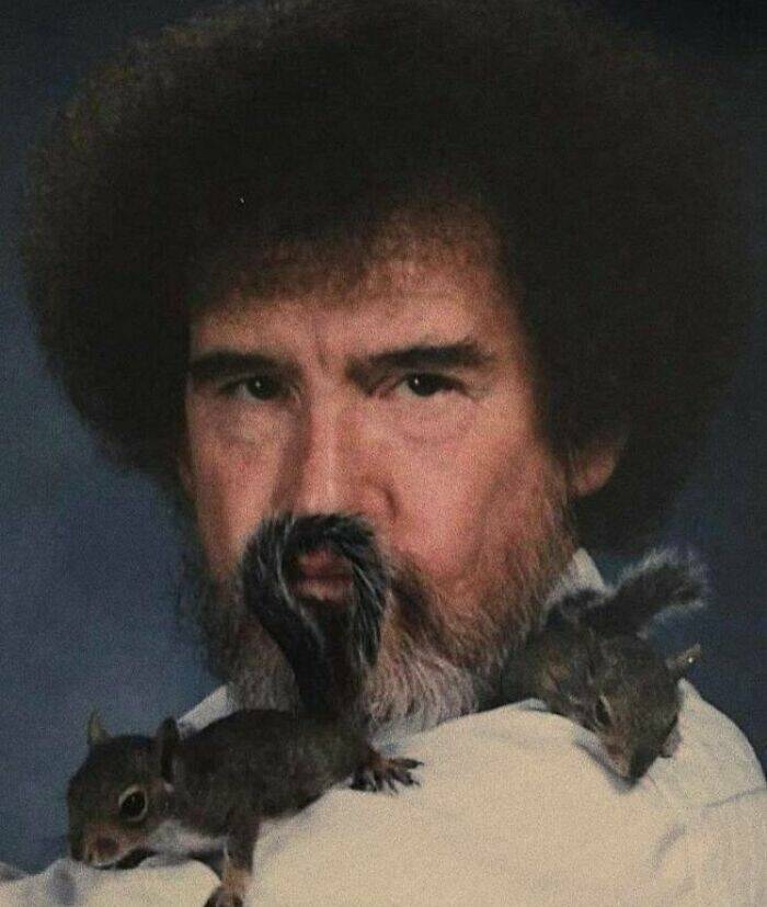 fascinating photos from history - bob ross squirrels