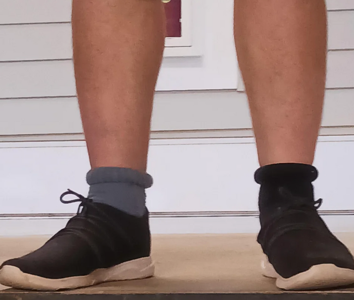 “How my boyfriend wears his socks. They didn’t roll down on their own, he intentionally does this.”