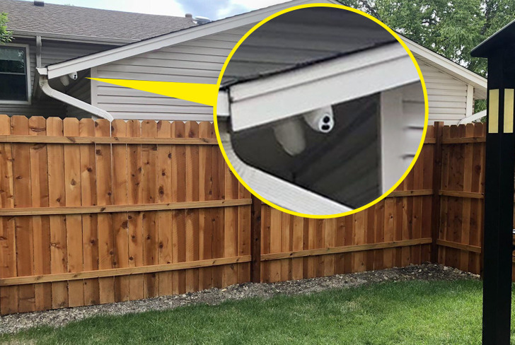 “I put up a fence to keep my thieving and incredibly nosy neighbor out. He then puts up a camera so that he can look in.”