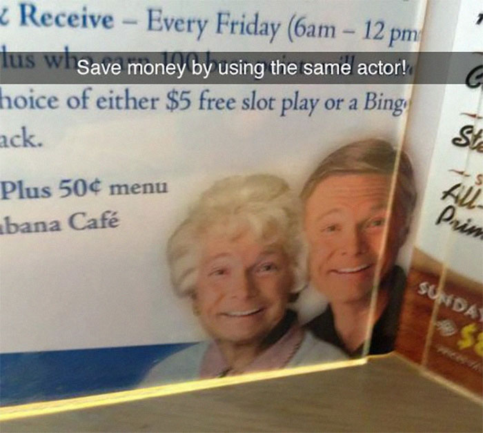 poorly designed - senior citizen - Receive Every Friday 6am 12 pm lus wh Save money by using the same actor! hoice of either $5 free slot play or a Bing ack. Plus 50 menu bana Caf G St S All Prim Sunday $