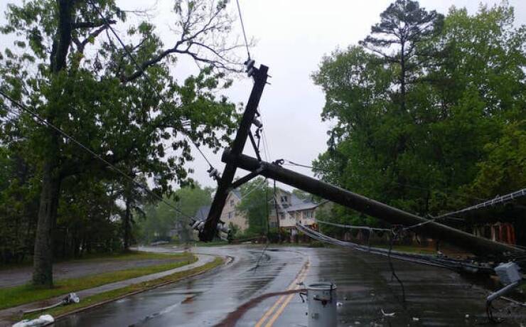 "If you crash into an electrical pole, immediately call 911 (or your country's equivalent) and stay in the car. You could have downed an electrical wire, and the wire will still be live. Assume the entire area around your car is electrified. Only get out of the car if there's an immediate danger, such as a fire. When you exit the car, make sure both feet touch the ground at the same time, and only take small, shuffling steps, and make sure both feet are touching the ground at all times."