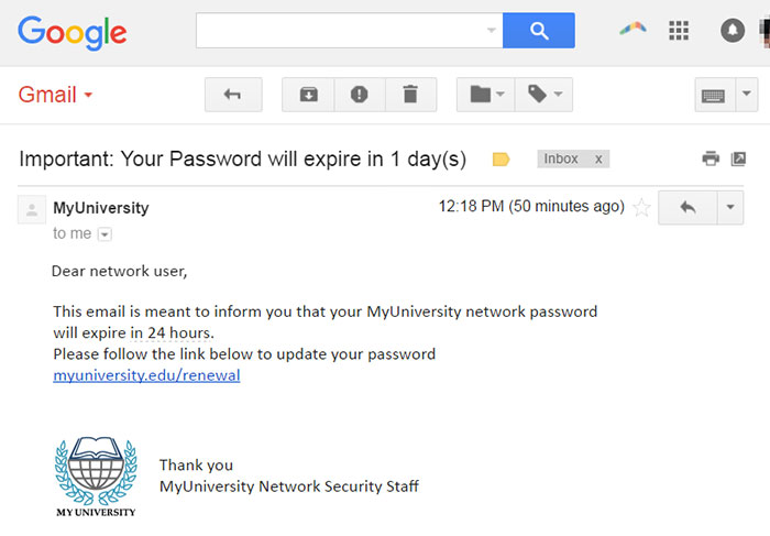 Never sign into any of your accounts by clicking a link in an email.
Even if you’re fairly sure it’s a legitimate email. Instead, load up a new page and go to the website yourself to log in. Anything that you would be asked to do via email you will be able to find on the main site and it means that you don’t risk being caught out by a scam email.