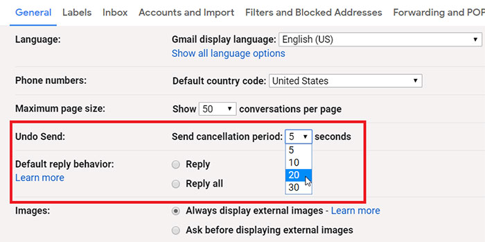 You can recall sent emails in Gmail up to 30 seconds after you’ve sent them. Change the time from the default 5 seconds in Settings>Undo Send. The option to recall the email will be in the bottom left corner.