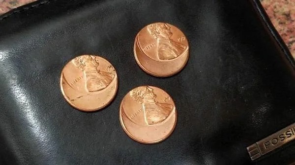 Off-center pennies