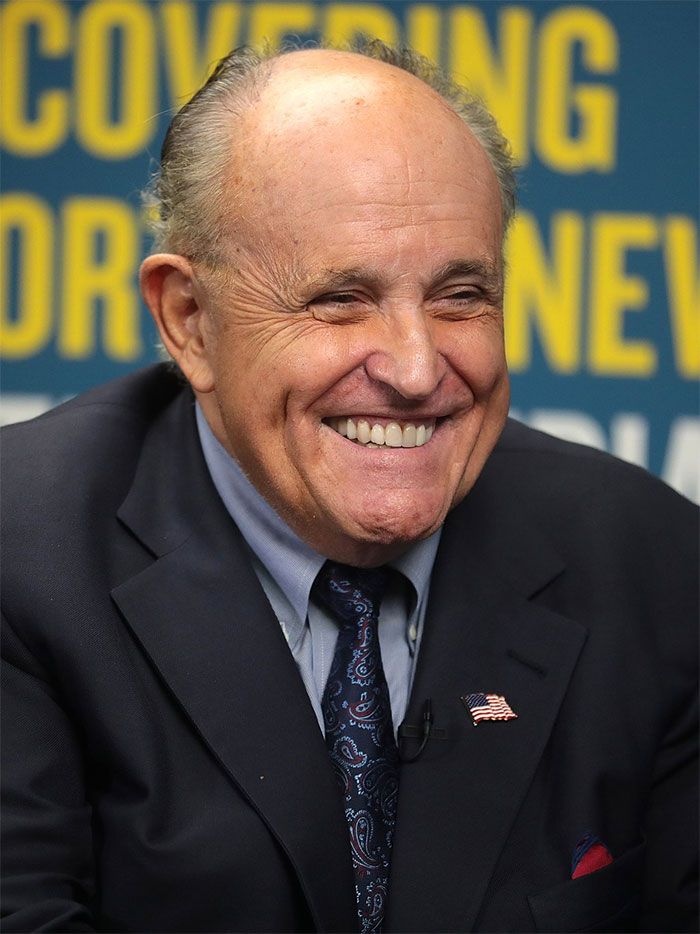 Rudy Giuliani. Dude was “America’s mayor” just 20 years ago. A brilliant, ballsy prosecutor who took down the mob then shepherded NY through 9/11. Now he’s just thought of as the increasingly unhinged lackey that sweats hair dye in front of a landscaping company that shoulda been a hotel.