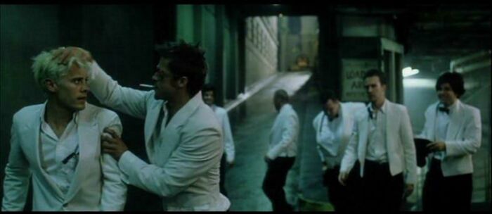 movie mistakes - fight club meatloaf trousers