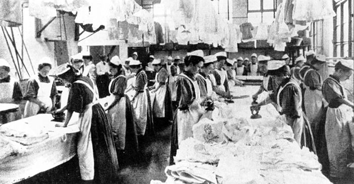 Magdalene Asylums, Also Known As Magdalene Laundries. Places Of "Reform" For Women That Didn't Fit The Idea Of A Good Upstanding Citizen. The most well known ones were in Ireland. The women and girls were treated badly by asylum staff, most of whom were nuns.