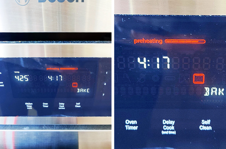 “This oven comes with a progress bar for preheating.”