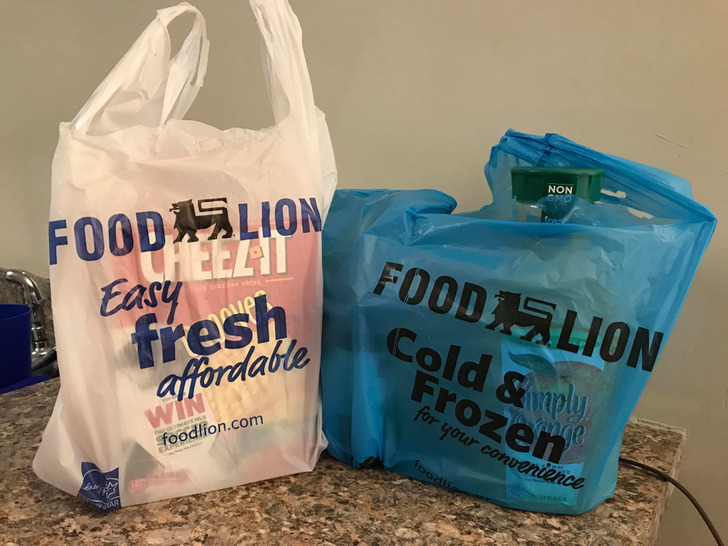 “My grocery store bags items in blue bags if they’re cold so you can put them away first.”