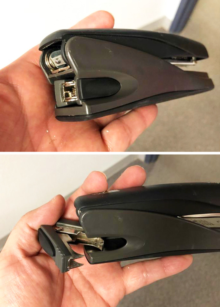 “A stapler with a staple remover that can tuck in the back”