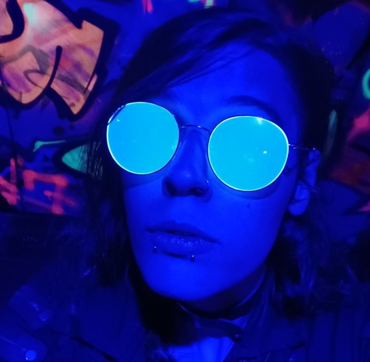 “My glasses glow under UV light.”