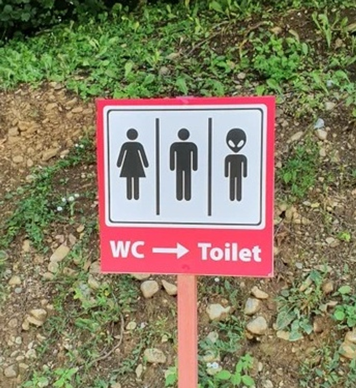 “A bathroom sign at the Bosnian pyramids”