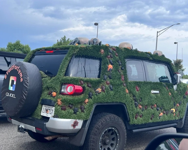 “Saw this tick-mobile that spreads Lyme awareness and education.”