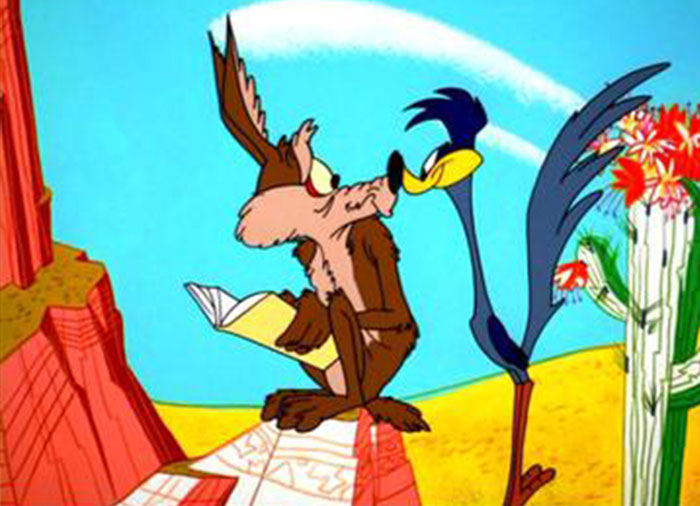 Wile E. Coyote. Personally I hope he blows the Road Runner to pieces.