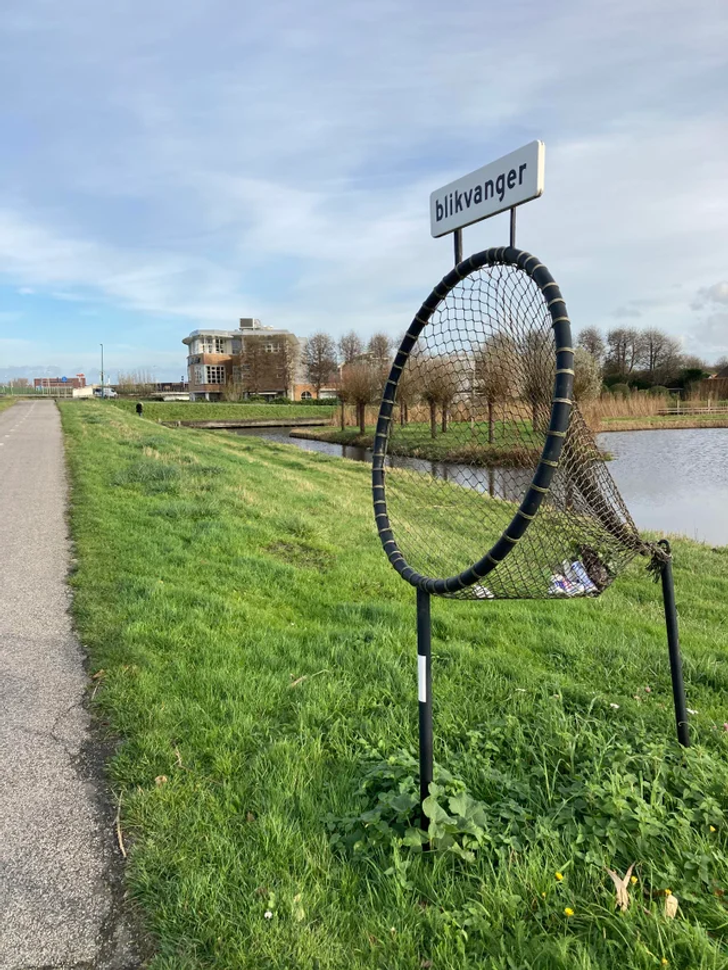 “There are bins along cycle paths in the Netherlands that allow you to throw out trash without slowing down.”