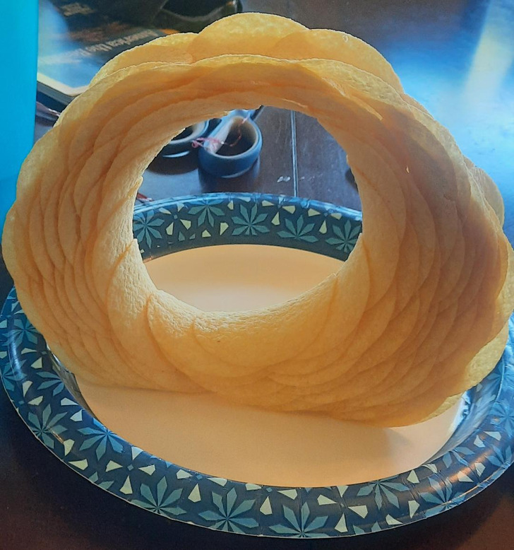 “I made this the other day. 1 1/2 cans of Pringles.”