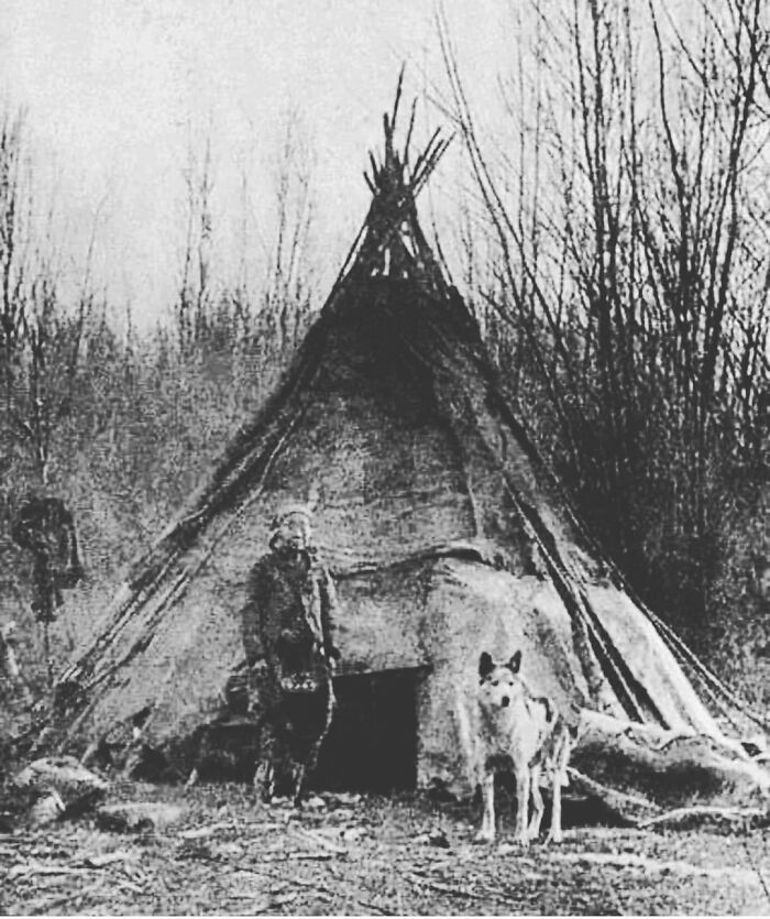 historical pictures - One Of The Earliest Photos Showing A Native American With A Wolf - Unlike The Myths Created About Wolves By Settlers, Indians Maintained A Close And Respectful Relationship With Wolves