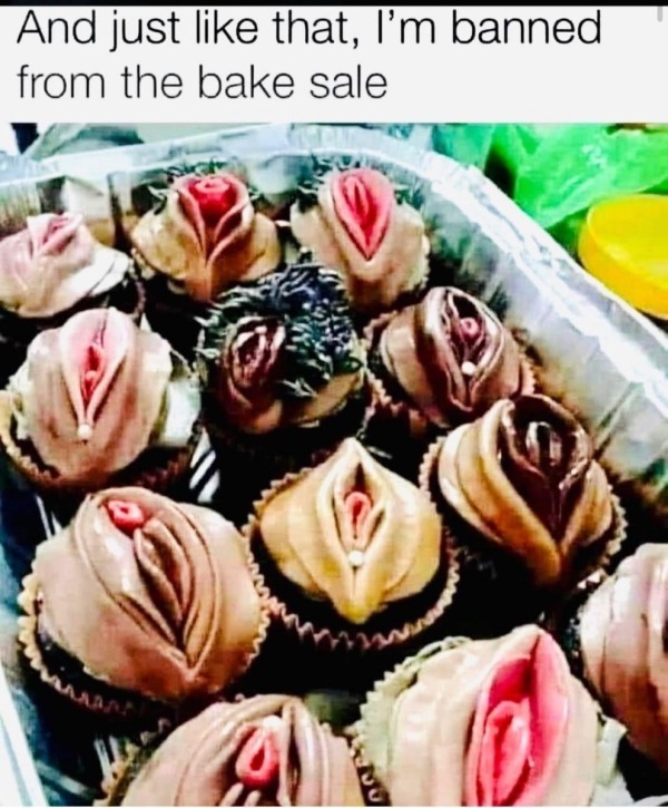 funny memes - banned from the bake sale - And just that, I'm banned from the bake sale 1300