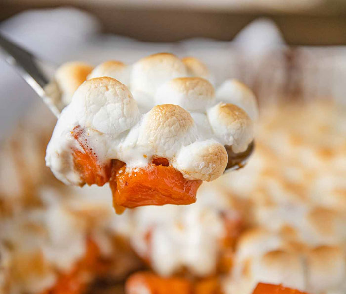 Sweet potatoes with marshmallows on top, just WHY?