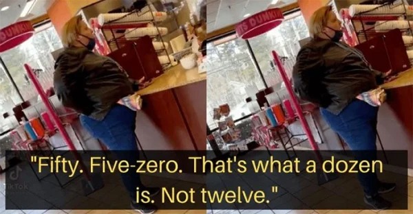 dumb people posts --  dunkin donuts 50 munchkins - Dunkin kTok Dunkin "Fifty. Fivezero. That's what a dozen is. Not twelve."